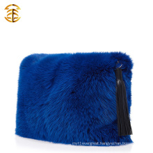 2016 Luxury Genuine Fox Fur Handbag Funky Casual Ladies Fur Clutch Bag
